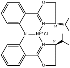 Nickel, chloro[2-[(4S)-4,5-dihydro-4-(1-methylethyl)-2-oxazolyl-κN3]-N-[2-[(4S)-4,5-dihydro-4-(1-methylethyl)-2-oxazolyl-κN3]phenyl]benzenaminato-κN]-, (SP-4-3)- Structure