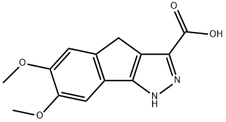 Indeno[1,2-c]pyrazole-3-carboxylic acid, 1,4-dihydro-6,7-dimethoxy- Structure