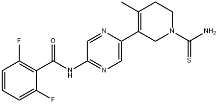 Benzamide, N-[5-[1-(aminothioxomethyl)-1,2,5,6-tetrahydro-4-methyl-3-pyridinyl]-2-pyrazinyl]-2,6-difluoro- Structure