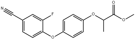 Propanoic acid, 2-[4-(4-cyano-2-fluorophenoxy)phenoxy]-, methyl ester Structure