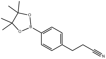 Benzenepropanenitrile, 4-(4,4,5,5-tetramethyl-1,3,2-dioxaborolan-2-yl)- Structure