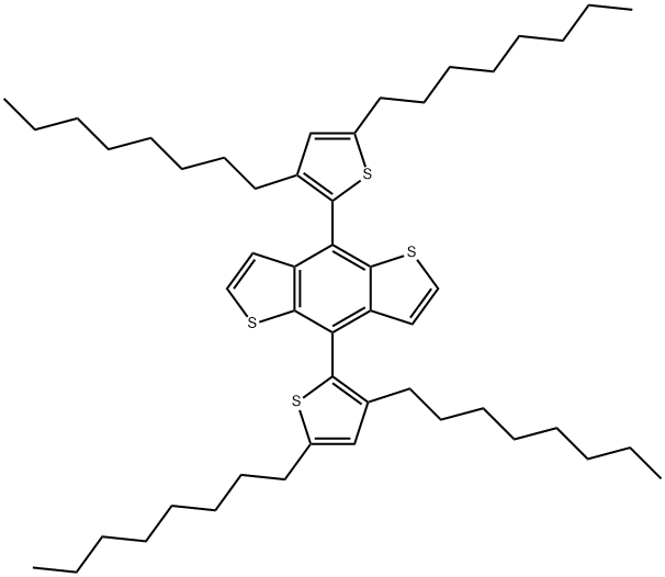 Benzo[1,2-b:4,5-b']dithiophene, 4,8-bis(3,5-dioctyl-2-thienyl)- Structure
