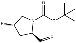 1-Pyrrolidinecarboxylic acid, 4-fluoro-2-formyl-, 1,1-dimethylethyl ester, (2R,4S)- Structure