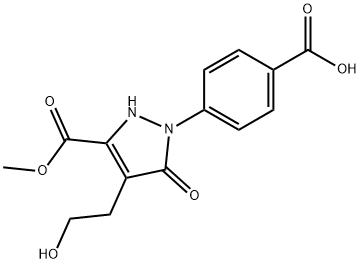 4-[4-(2-Hydroxyethyl)-3-(methoxycarbonyl)-5-oxo-2,5-dihydro-1H-pyrazol-1-yl]benzoic Acid Structure