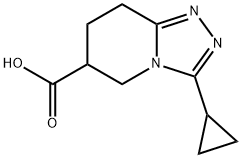 1,2,4-Triazolo[4,3-a]pyridine-6-carboxylic acid, 3-cyclopropyl-5,6,7,8-tetrahydro- Structure