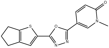 5-(5-{4H,5H,6H-cyclopenta[b]thiophen-2-yl}-1,3,4-oxadiazol-2-yl)-1-methyl-1,2-dihydropyridin-2-one 구조식 이미지