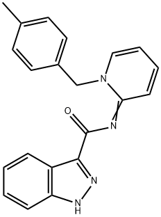 N-(1-[(4-Methylphenyl)methyl]-1,2-dihydropyridin-2-ylidene)-1h-indazole-3-carboxamide 구조식 이미지