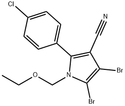 1H-Pyrrole-3-carbonitrile, 4,5-dibromo-2-(4-chlorophenyl)-1-(ethoxymethyl)- Structure