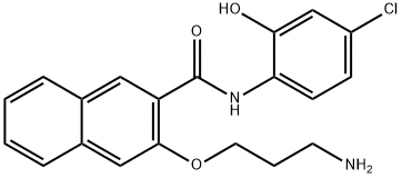2-Naphthalenecarboxamide, 3-(3-aminopropoxy)-N-(4-chloro-2-hydroxyphenyl)- Structure