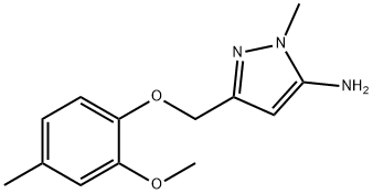 3-[(2-methoxy-4-methylphenoxy)methyl]-1-methyl-1H-pyrazol-5-amine Structure