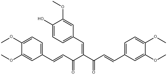 1,6-Heptadiene-3,5-dione, 1,7-bis(3,4-dimethoxyphenyl)-4-[(4-hydroxy-3-methoxyphenyl)methylene]-, (1E,6E)- 구조식 이미지