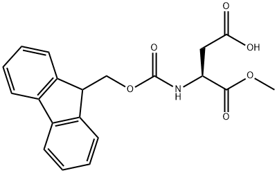 Aspartic acid, N-[(9H-fluoren-9-ylmethoxy)carbonyl]-, 1-methyl ester 구조식 이미지