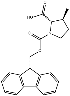 1,2-Pyrrolidinedicarboxylic acid, 3-methyl-, 1-(9H-fluoren-9-ylmethyl) ester, (2S,3S)- Structure