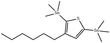 Stannane, 1,1'-(3-hexyl-2,5-thiophenediyl)bis[1,1,1-trimethyl- Structure