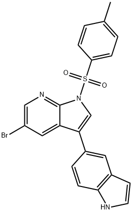 5-bromo-3-(lH-indol-5-yl)-l-tosyl-lH-pyrrolo[2,3- b]pyridine 구조식 이미지