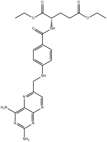 L-Glutamic acid, N-[4-[[(2,4-diamino-6-pteridinyl)methyl]amino]benzoyl]-, 1,5-diethyl ester Structure