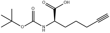 (2R)-2-{[(tert-butoxy)carbonyl]amino}hept-6-ynoic acid 구조식 이미지