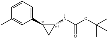 Carbamic acid, N-[(1R,2S)-2-(3-methylphenyl)cyclopropyl]-, 1,1-dimethylethyl ester, rel- Structure