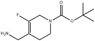 1(2H)-Pyridinecarboxylic acid, 4-(aminomethyl)-3-fluoro-5,6-dihydro-, 1,1-dimethylethyl ester Structure