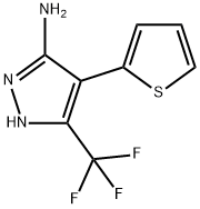 4-(Thiophen-2-yl)-5-(trifluoromethyl)-1H-pyrazol-3-amine 구조식 이미지