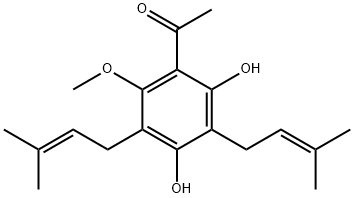 1-[2,4-Dihydroxy-6-methoxy-3,5-bis(3-methyl-2-butenyl)phenyl]ethanone Structure