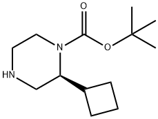 1-Piperazinecarboxylic acid, 2-cyclobutyl-, 1,1-dimethylethyl ester, (2S)- Structure