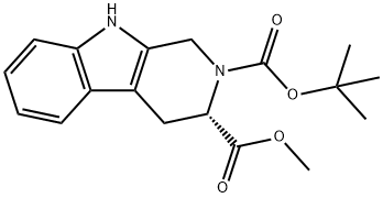 2H-Pyrido[3,4-b]indole-2,3-dicarboxylic acid, 1,3,4,9-tetrahydro-, 2-(1,1-dimethylethyl) 3-methyl ester, (3S)- Structure