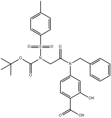 Benzoic acid, 4-[[2-[[(1,1-dimethylethoxy)carbonyl][(4-methylphenyl)sulfonyl]amino]acetyl](phenylmethyl)amino]-2-hydroxy- Structure