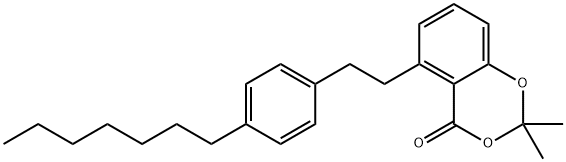 4H-1,3-Benzodioxin-4-one, 5-[2-(4-heptylphenyl)ethyl]-2,2-dimethyl- Structure