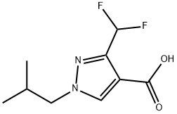 1H-Pyrazole-4-carboxylic acid, 3-(difluoromethyl)-1-(2-methylpropyl)- Structure