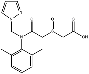 Acetic acid, 2-[[2-[(2,6-dimethylphenyl)(1H-pyrazol-1-ylmethyl)amino]-2-oxoethyl]sulfinyl]- Structure