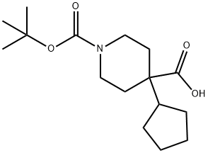 1-[(tert-Butoxy)carbonyl]-4-cyclopentylpiperidine-4-carboxylic acid Structure