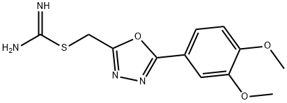 Carbamimidothioic acid, [5-(3,4-dimethoxyphenyl)-1,3,4-oxadiazol-2-yl]methyl ester Structure