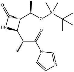 2-Azetidinone, 3-[(1R)-1-[[(1,1-dimethylethyl)dimethylsilyl]oxy]ethyl]-4-[(1R)-2-(1H-imidazol-1-yl)-1-methyl-2-oxoethyl]-, (3S,4R)- 구조식 이미지
