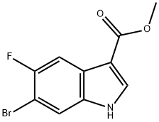 1H-Indole-3-carboxylic acid, 6-bromo-5-fluoro-, methyl ester 구조식 이미지