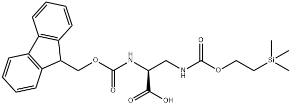 7-Oxa-2,5-diaza-10-silaundecanoic acid, 3-carboxy-10,10-dimethyl-6-oxo-, 1-(9H-fluoren-9-ylmethyl) ester, (3S)- Structure