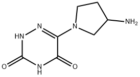 1,2,4-Triazine-3,5(2H,4H)-dione, 6-(3-amino-1-pyrrolidinyl)- Structure