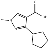 3-Cyclopentyl-1-methyl-1H-pyrazole-4-carboxylic acid Structure