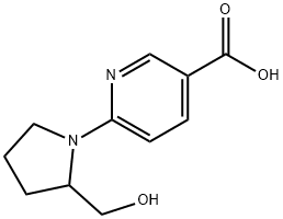 3-Pyridinecarboxylic acid, 6-[2-(hydroxymethyl)-1-pyrrolidinyl]- Structure