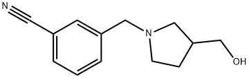 Benzonitrile, 3-[[3-(hydroxymethyl)-1-pyrrolidinyl]methyl]- Structure