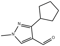 1H-Pyrazole-4-carboxaldehyde, 3-cyclopentyl-1-methyl- Structure