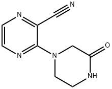 2-Pyrazinecarbonitrile, 3-(3-oxo-1-piperazinyl)- Structure