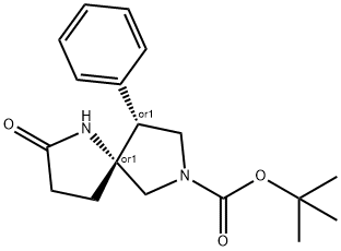 Rcemic-(5S,9S)-Tert-Butyl 2-Oxo-9-Phenyl-1,7-Diazaspiro[4.4]Nonane-7-Carboxylate 구조식 이미지