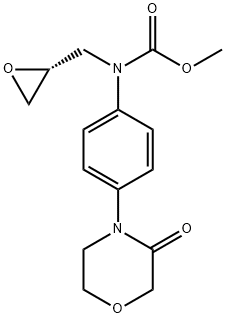 Carbamic acid, N-[(2R)-2-oxiranylmethyl]-N-[4-(3-oxo-4-morpholinyl)phenyl]-, methyl ester Structure