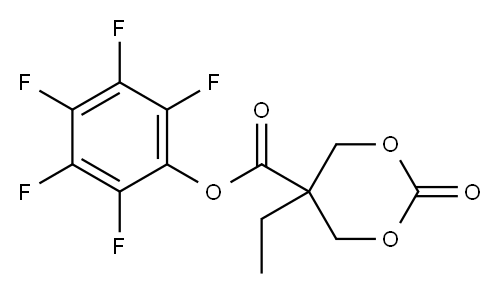 1,3-Dioxane-5-carboxylic acid, 5-ethyl-2-oxo-, 2,3,4,5,6-pentafluorophenyl ester Structure