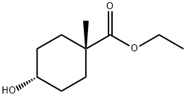 Cyclohexanecarboxylic acid, 4-hydroxy-1-methyl-, ethyl ester, cis- 구조식 이미지