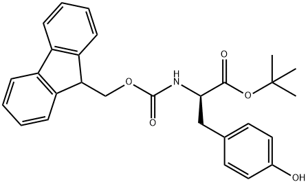 D-Tyrosine, N-[(9H-fluoren-9-ylmethoxy)carbonyl]-, 1,1-dimethylethyl ester Structure