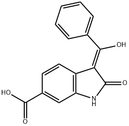 (Z)-3-(hydroxy(phenyl)methylene)-2-oxoindoline-6-carboxylic acid compound with 3-benzoyl-2-oxoindoline-6-carboxylic acid 구조식 이미지