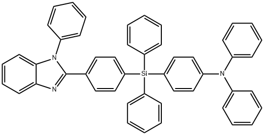 Benzenamine, 4-[diphenyl[4-(1-phenyl-1H-benzimidazol-2-yl)phenyl]silyl]-N,N-diphenyl- Structure