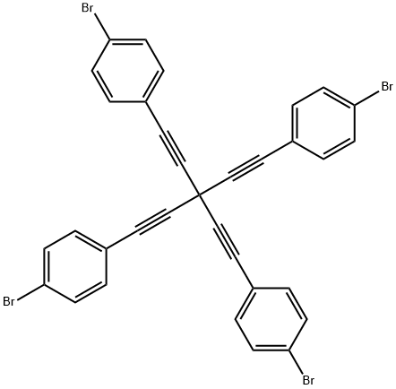 Benzene, 1-bromo-4-[5-(4-bromophenyl)-3,3-bis[2-(4-bromophenyl)ethynyl]-1,4-pentadiyn-1-yl]- Structure